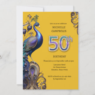 Geburtstag, Pfau Einladung