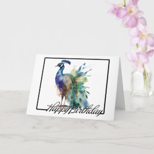 Geburtstag Pfau Karte