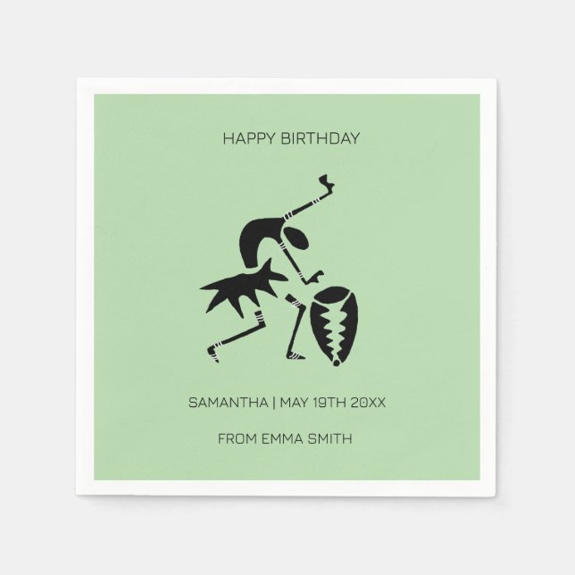 Geburtstag, Phantastische Silhouette Celebration D Serviette (Vorderseite)