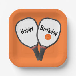 Geburtstag Pickleball und Paddle Pappteller