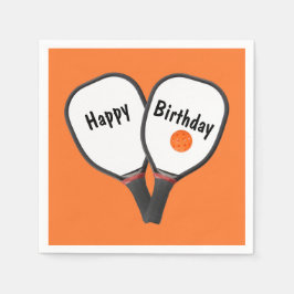 Geburtstag Pickleball und Paddle Serviette
