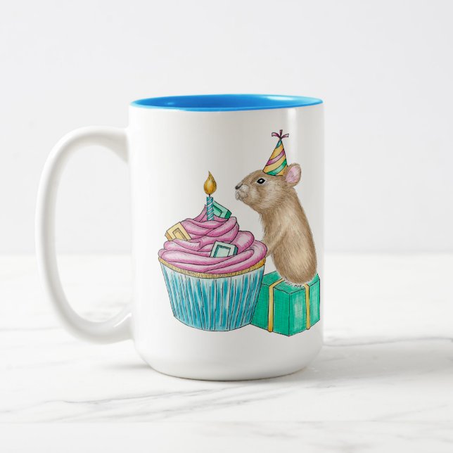 Geburtstag Pika Cupcake Tasse (Links)