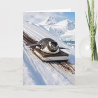 Geburtstag-Pinguin auf Eiscreme-Sandwich-Schlitten