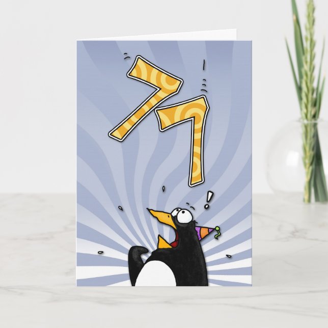 Geburtstag - Pinguin Überraschungskarte Karte (Vorderseite)