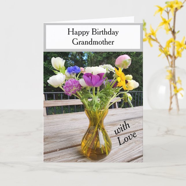 Geburtstag Pink Purple Blumen Großmutter oder irge Karte (Gelbe Blume)