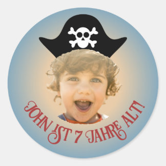 Geburtstag Piraten-Foto Aufkleber mit Foto -