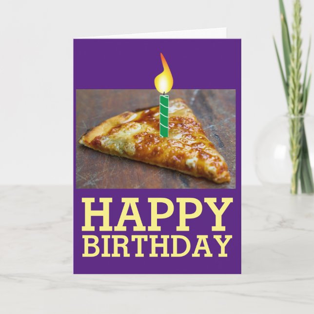 GEBURTSTAG PIZZA MIT KANDKARTE KARTE (Vorderseite)