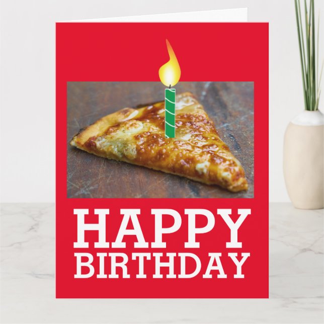 GEBURTSTAG PIZZA MIT KANDKARTE KARTE (Vorderseite)
