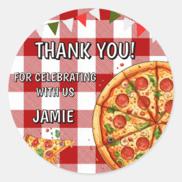 Geburtstag Pizza Runder Aufkleber