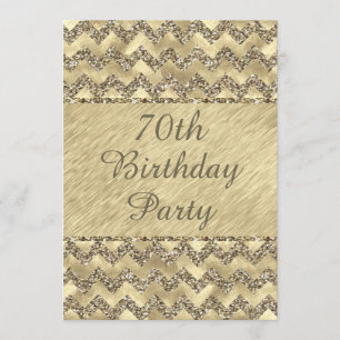 Geburtstag Platinum Glitzer Chevrons Einladung