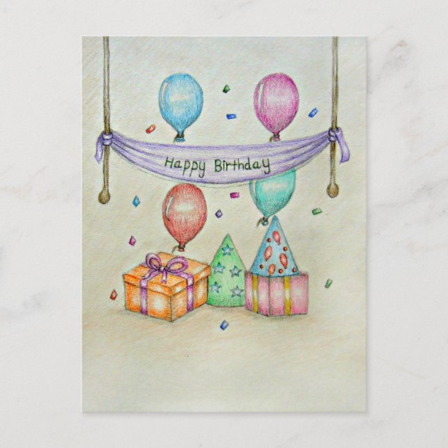 Geburtstag Postkarte (Vorderseite)