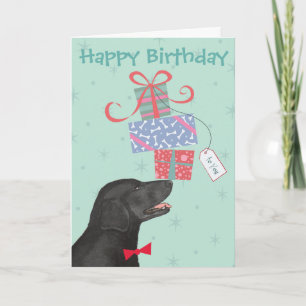 Geburtstag präsentiert flatbeschichtete Retriever Karte