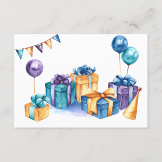 Geburtstag präsentiert horizontale Grußkarte Einladung