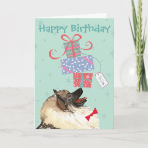 Geburtstag präsentiert Keeshond Card Karte