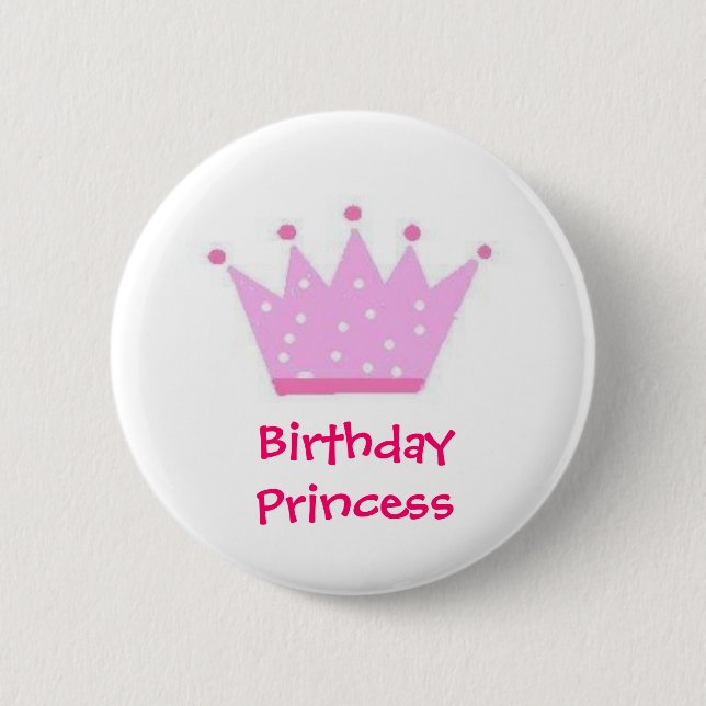 Geburtstag princee (Tupfen) Button (Vorderseite)