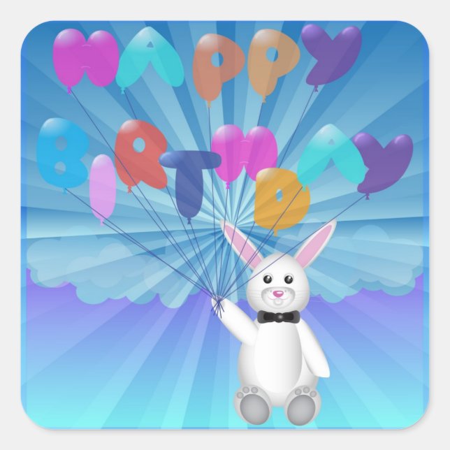 Geburtstag Quadratischer Aufkleber (Vorderseite)