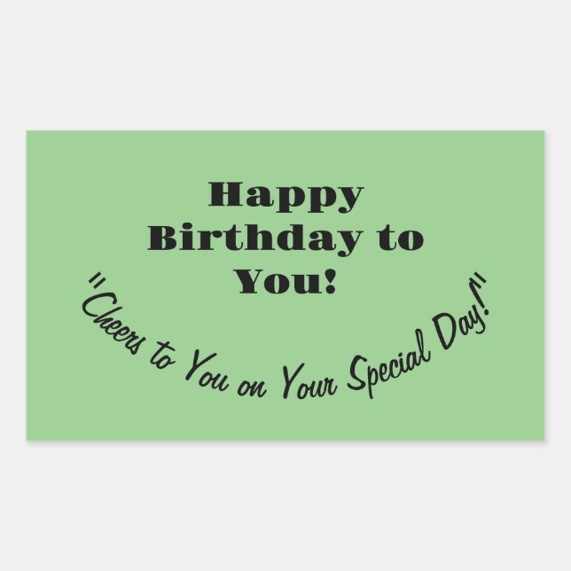 GEBURTSTAG RECHTECKIGER AUFKLEBER (Vorderseite)