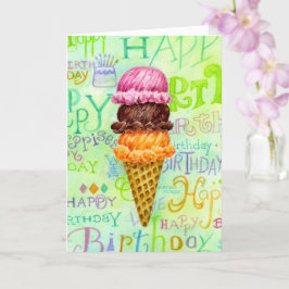 Geburtstag Religiöse Eiscreme Cone Segnungen Karte