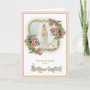 Geburtstag Religiöse Gottesmutter von Fatima Jungf Karte