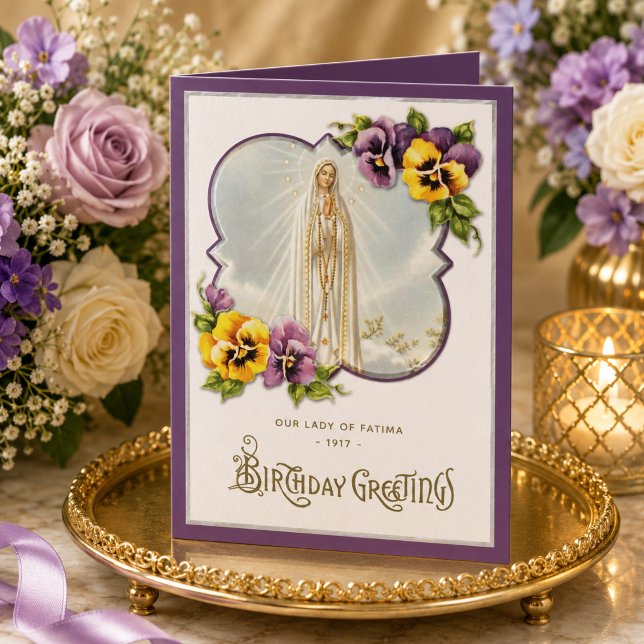Geburtstag Religiöse Gottesmutter von Fatima Jungf Karte (Von Creator hochgeladen)