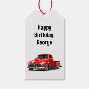 Geburtstag Retro Red Truck Gift Tags Geschenkanhänger