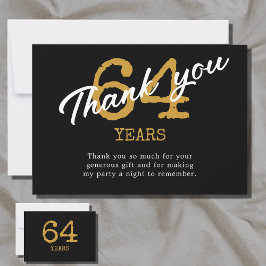 Geburtstag Retro Schwarz und Gold Dankeskarte