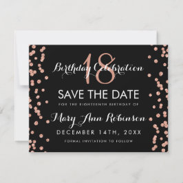 Geburtstag Rett Rose Gold Glitzer Confetti Save The Date