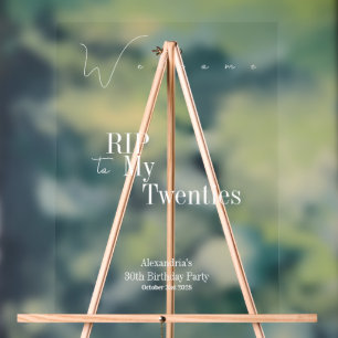 Geburtstag RIP 20er Party Begrüßungszeichen Acrylschild