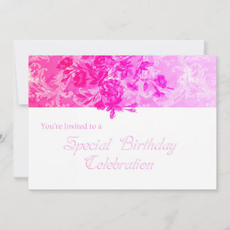 Geburtstag (rosa gesäumt) Einladung