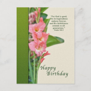 Geburtstag, Rosa Gladiolus Postcard Postkarte