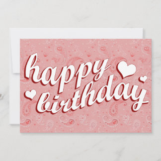 Geburtstag : rosa paisley einladung