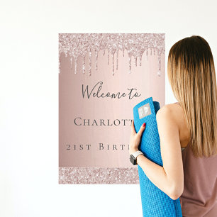 Geburtstag Rose Gold Glitzer Empfang Poster