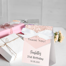 Geburtstag Rose gold rot Glitzern Name Vielen Dank Geschenkschachtel