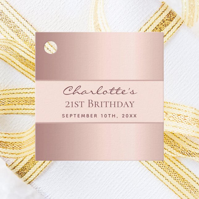 Geburtstag Rose goldbedanken Sie sich Geschenkanhänger (Von Creator hochgeladen)