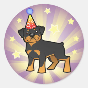 Geburtstag Rottweiler Runder Aufkleber