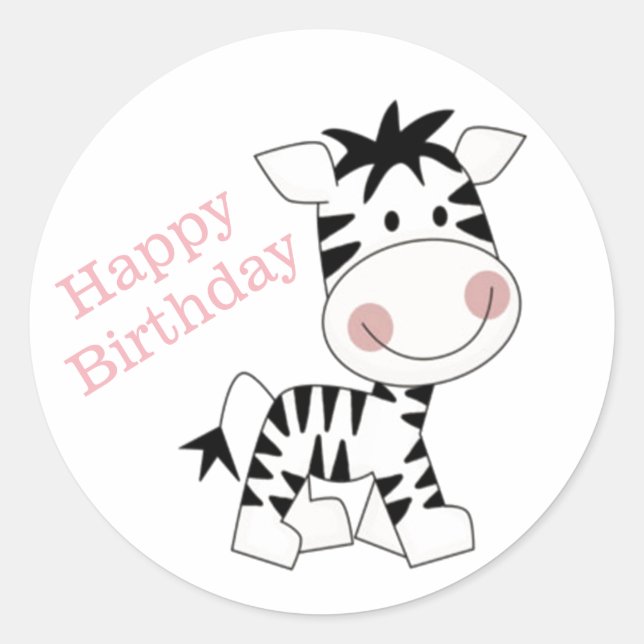 Geburtstag Runder Aufkleber (Vorderseite)