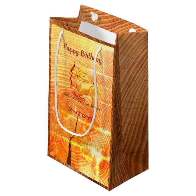 Geburtstag Sagittarius Kleine Geschenktasche Geschenktüte (Vorderseite Schrägansicht)