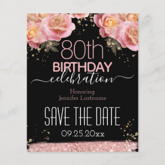 Geburtstag Save the Date rosa Blumenbudget