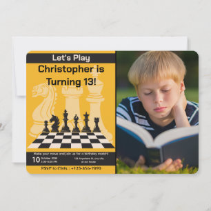 Geburtstag Schach Einladung Spiel Thema mit Bild