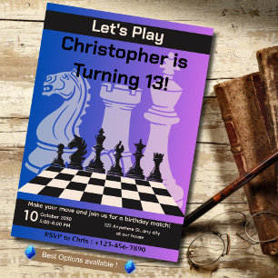 Geburtstag Schach Party Einladung Spaß Spiel Thema
