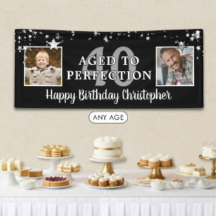 Geburtstag Schwarz AUFGELAUFEN IN PERFEKTION 2 Fot Banner