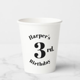 Geburtstag Schwarz-weißer individuelle Name und An Pappbecher