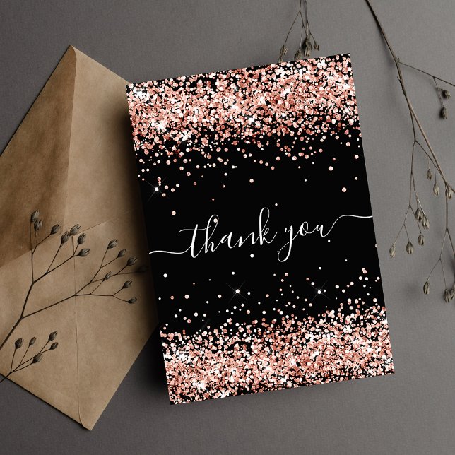 Geburtstag schwarze Rose Gold Glitzer Staub danke (Von Creator hochgeladen)