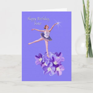 Geburtstag, Schwester, Ballerina, Violets Karte