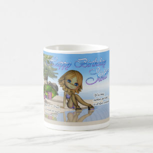 Geburtstag Schwester Cutie Pie Sammlung Strandlebe Kaffeetasse