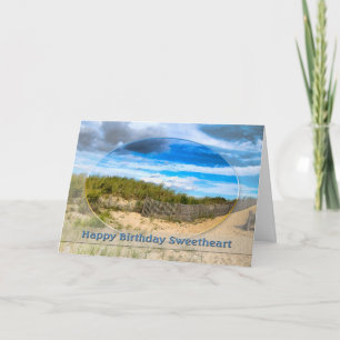 GEBURTSTAG - SCHWIMMBAD - STRAND/OZEAN/DUNES/SZENE KARTE