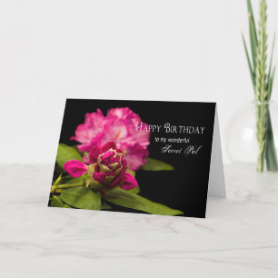 GEBURTSTAG - SECRET PAL - RODODENDRONS auf schwarz Karte