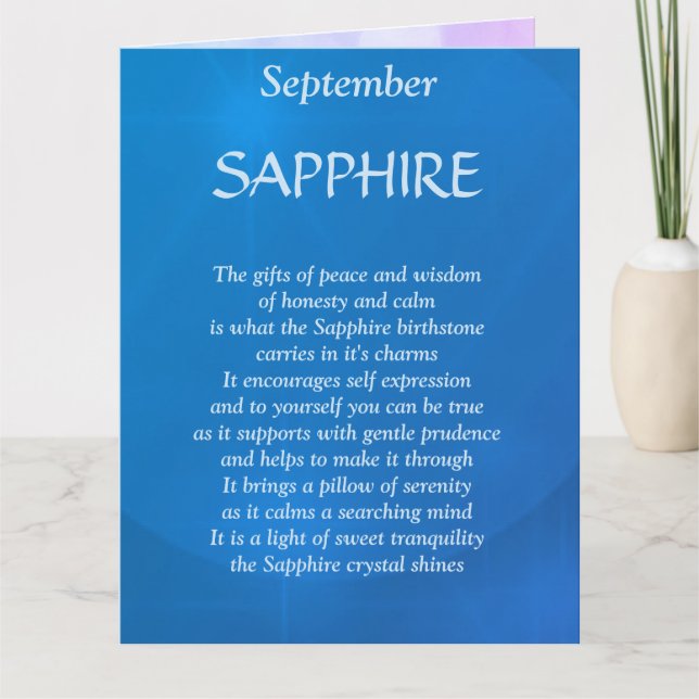 Geburtstag September Sapphire Gruß Karte (Vorderseite)