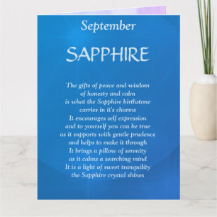 Geburtstag September Sapphire Gruß Karte