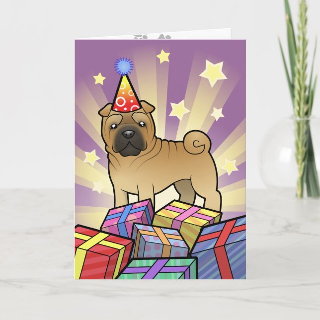 Geburtstag Shar Pei Karte (Vorderseite)